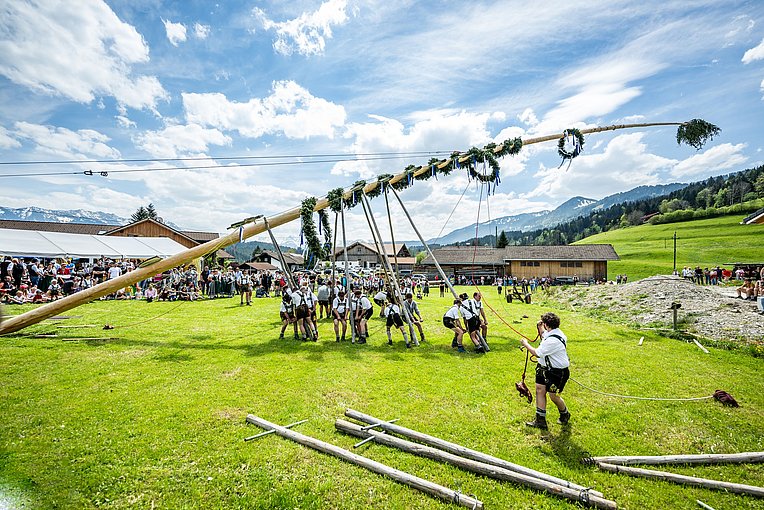 Maibaum aufstellen in Hüttenberg Maibaum aufstellen in Hüttenberg