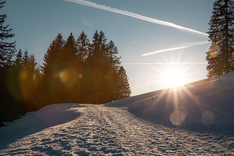 Grasgehren im Allgäu. Winterwanderung im Allgäu. 