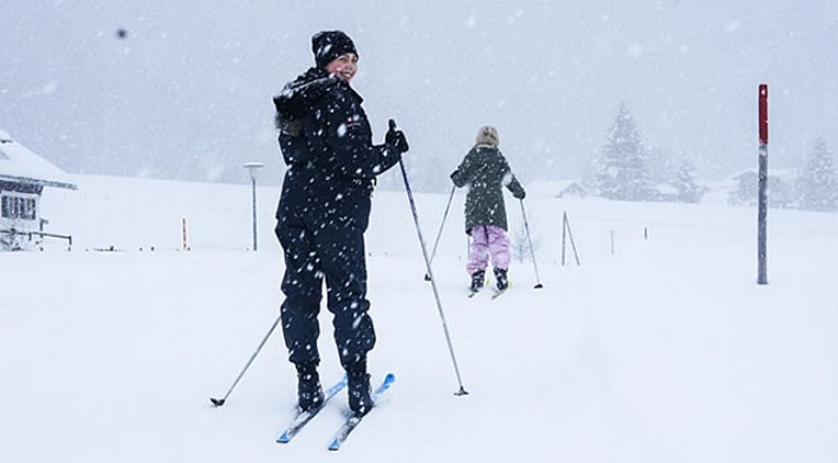 Langlaufen im Schneegestöber