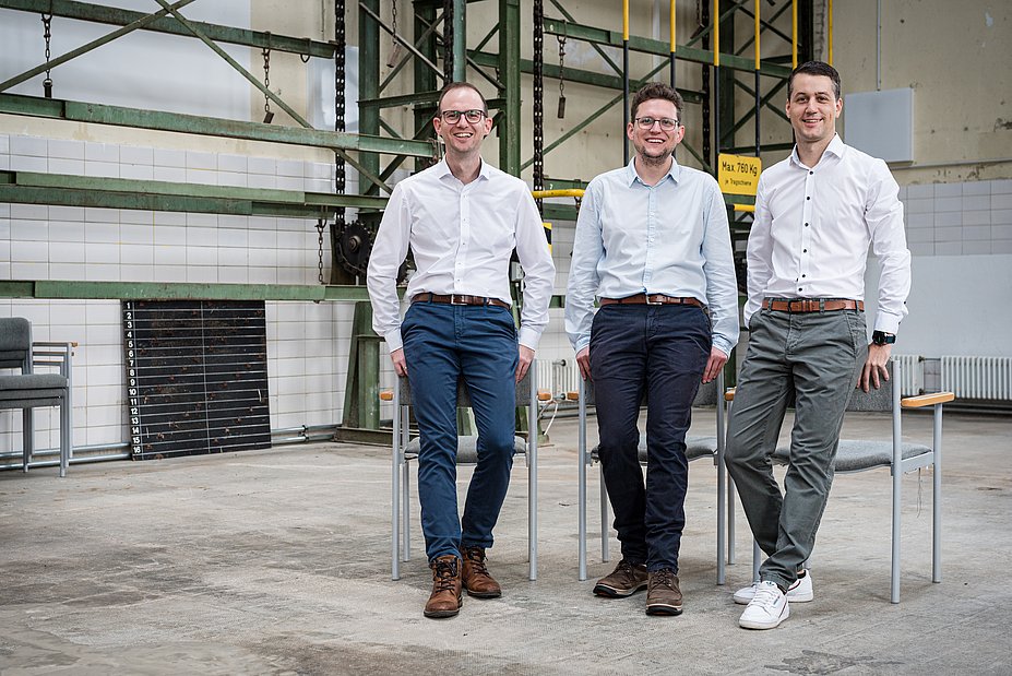 Die drei Gründer vom Startups Flecs