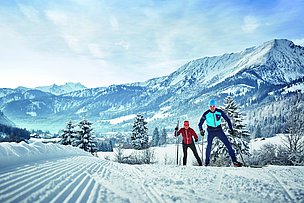 Langklaufen im Unterjoch im Allgäu