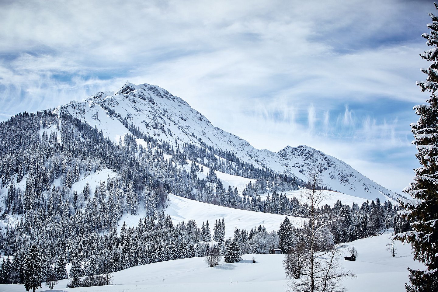 Winterlandschaft bei Unterjoch