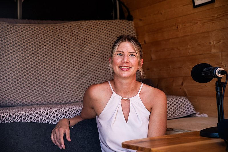 Seraphine Mayer-Wagner von Meyers Bäckerei im Podcast-Bus Seraphine Mayer-Wagner von Meyers Bäckerei im Podcast-Bus