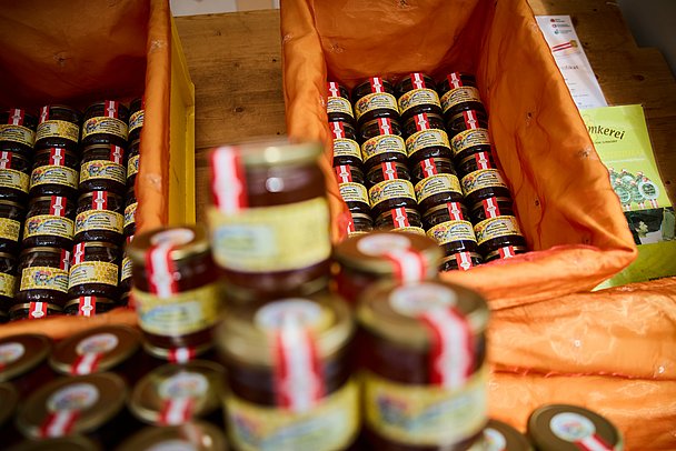 Auslage mit Honig Auslage mit Honig