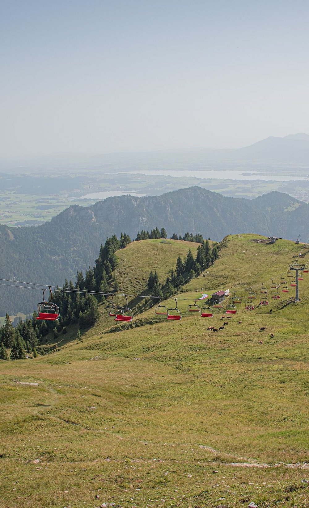 Hochalpbahn am Breitenberg mit Blick zum Forggensee