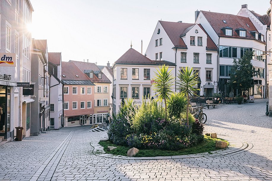 Blick in die Kemptener Fußgängerzone