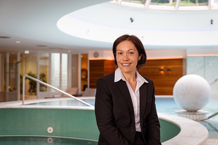 Daniela Lanza im Wellnessbereich des Hotels Allgäu Sonne