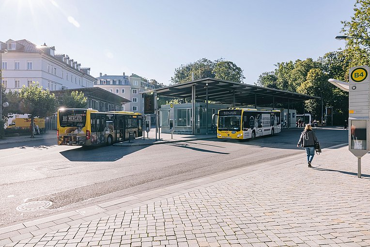 Der zentrale Bus-Umstiegsplatz ZUM in Kempten