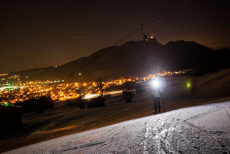 Abendliche Skitour zum Tiroler Stadl am Breitenberg in Pfronten
