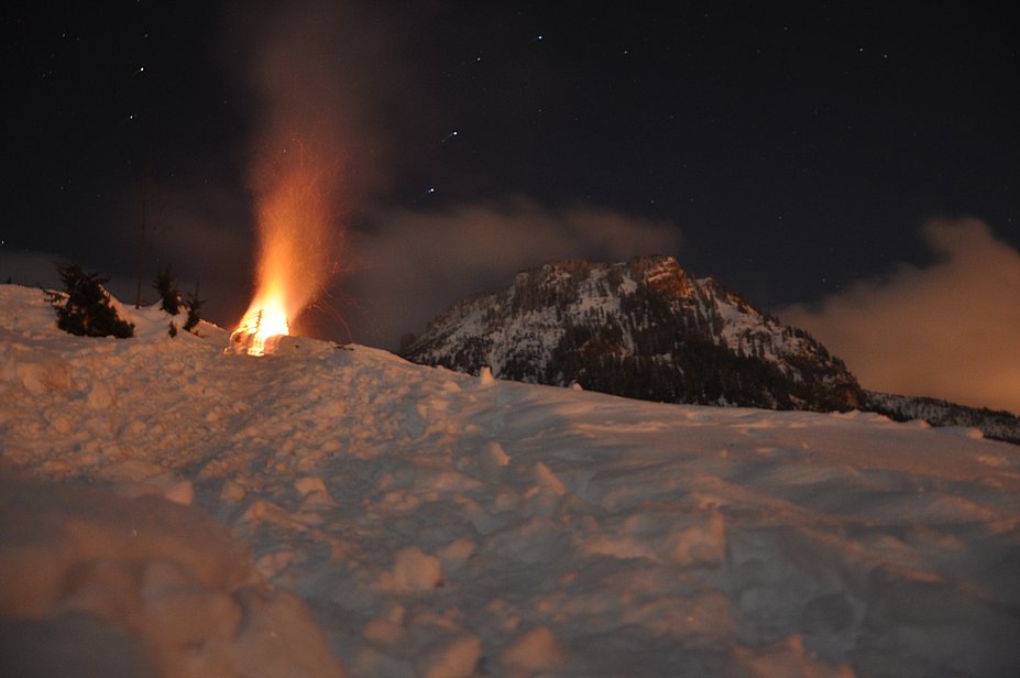 Funkenfeuer in den Allgäuer Alpen