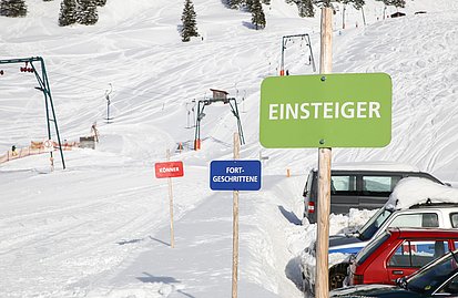 Am Ende brausen wir die blaue Piste hinab, mit Euphorie. Wir kommen wieder!