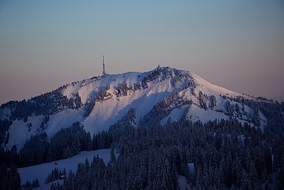 Blick auf den Grünten im Winter