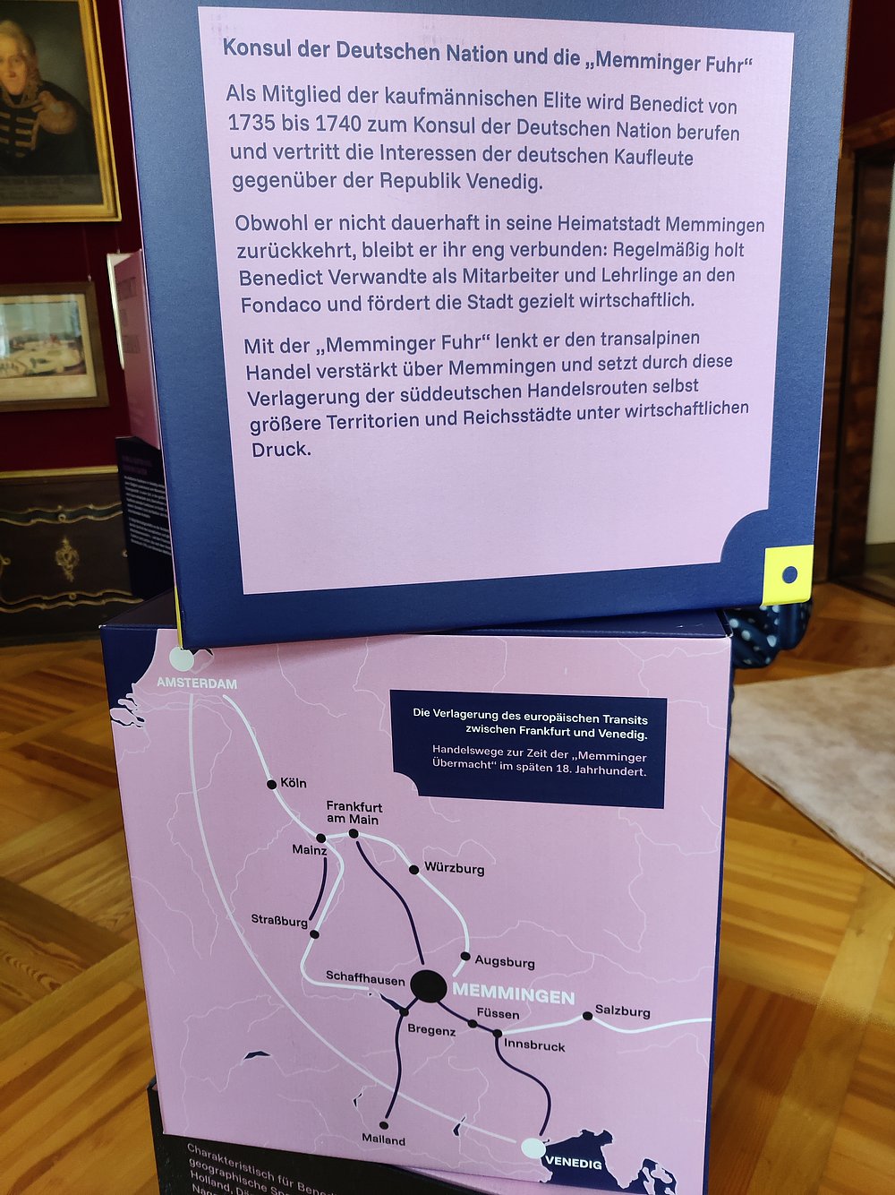 Eine Text und eine Karte zum Memminger Fuhr in der Sonderausstellung im Stadtmuseum Memmingen: Barock, Bombasin und Bonbons Eine Text und eine Karte zum Memminger Fuhr in der Sonderausstellung im Stadtmuseum Memmingen: Barock, Bombasin und Bonbons