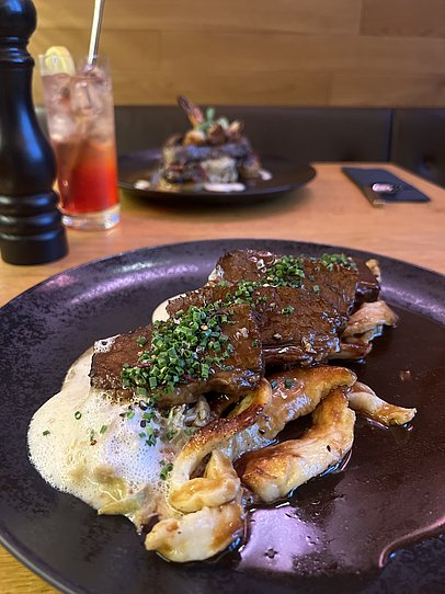 Steakgericht im Kesselhaus