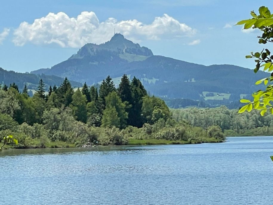 Grüntensee Wanderweg mit Blick auf den Grünten