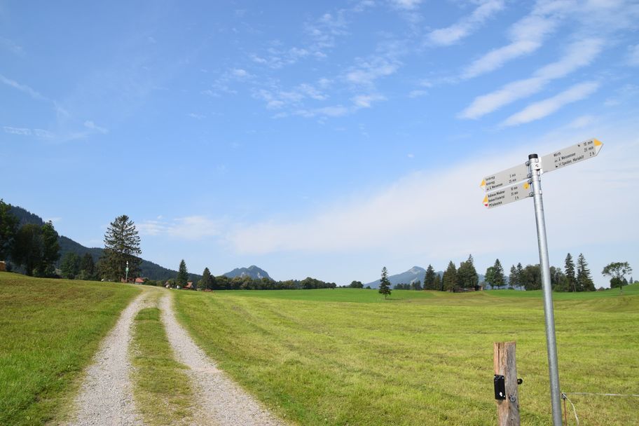 Beschilderung in Richtung Vorderegg