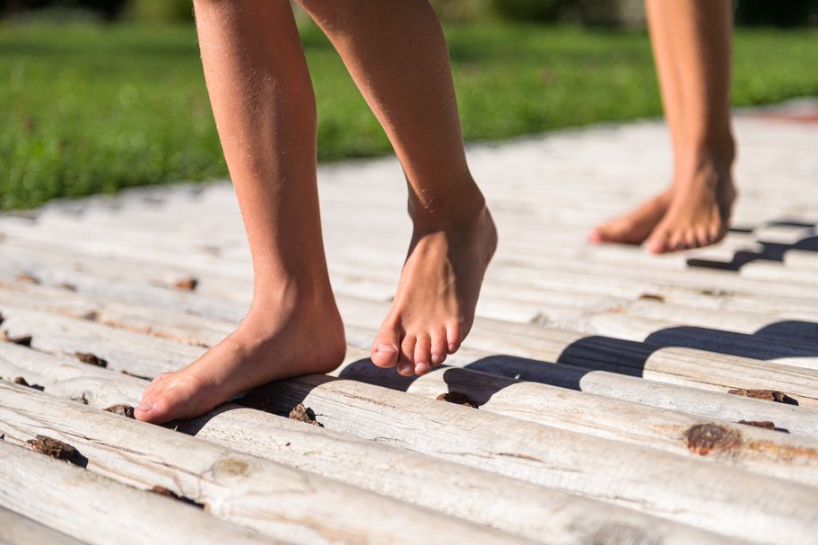 Barfuss-Insel Fischen im Allgäu