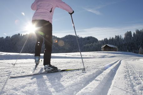 Langlaufen auf der Berger Loipe in Fischen im Allgäu