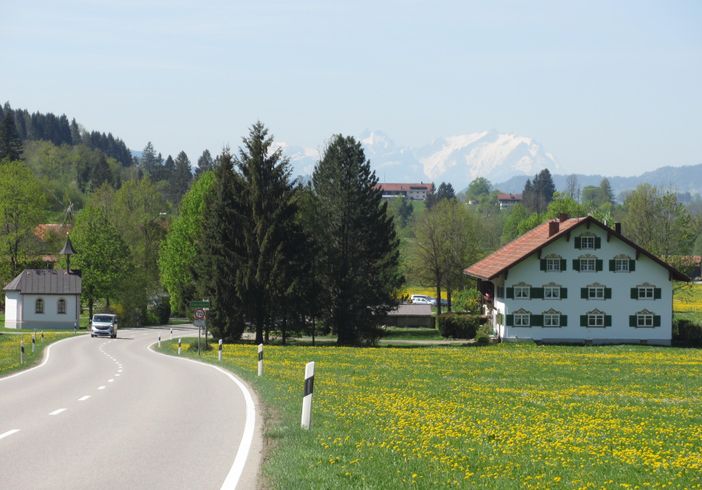 Anfahrt, mit Blick zum Säntis