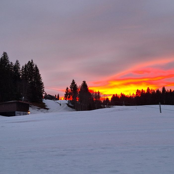 Sonnenuntergang Blick nach Österreich