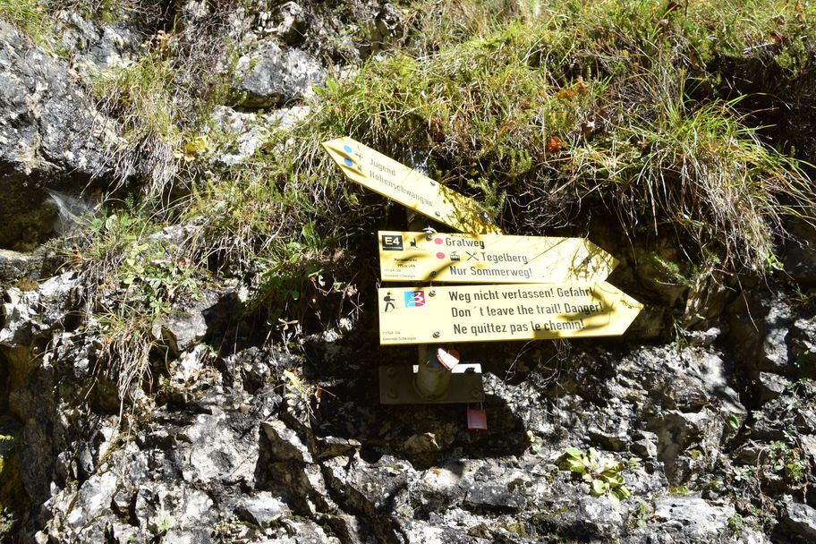 Wanderwegweisung zum Tegelberg