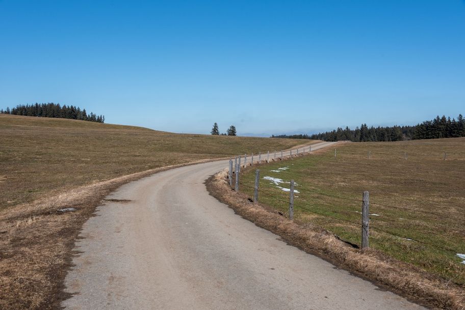 Ausgebauter Teewanderweg bei Lengenwang Richtung Sigratsbold.