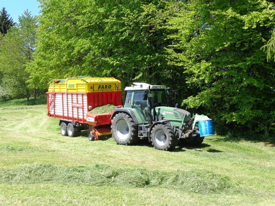 Traktor mit Heuwagen