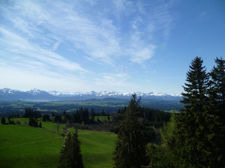 Aussicht vom Auerberg ins Allgäu