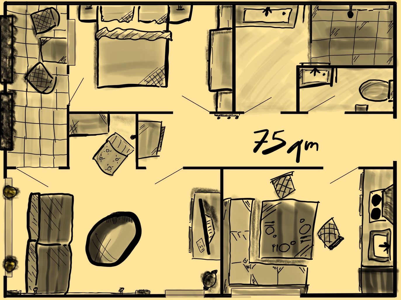 Grundriss 4 Sterne FW Gaby - Ferienhaus Wille