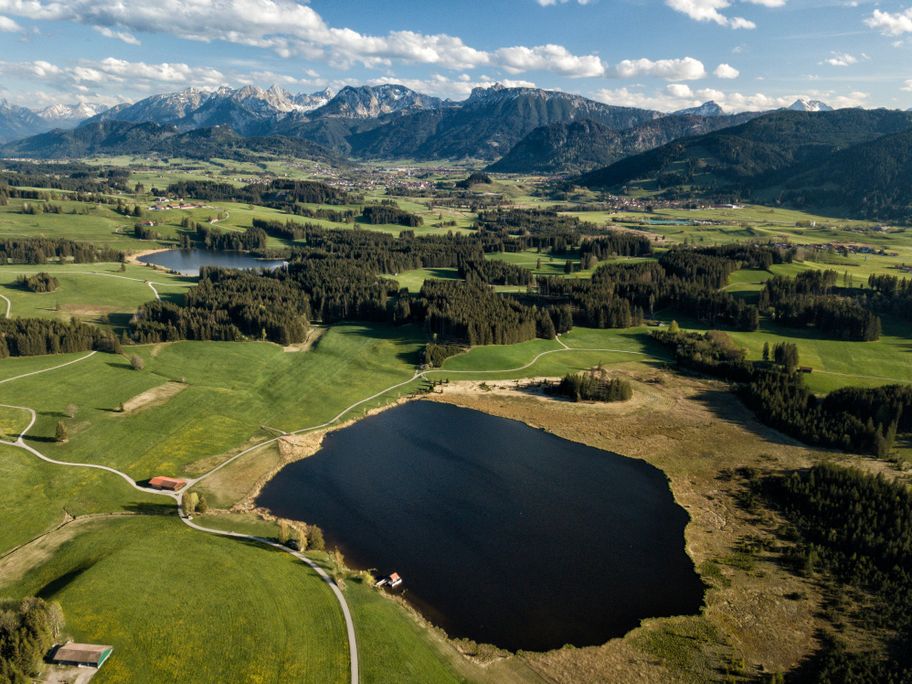 Attlesee und Kögelweiher von oben