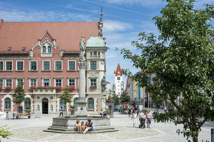 Der Marienplatz in Mindelheim