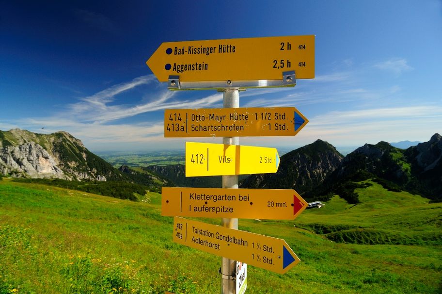 Wegweiser Füssener Jöchle