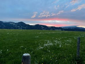 Abendhimmel Richtung Westen zu den Bärenköpfen