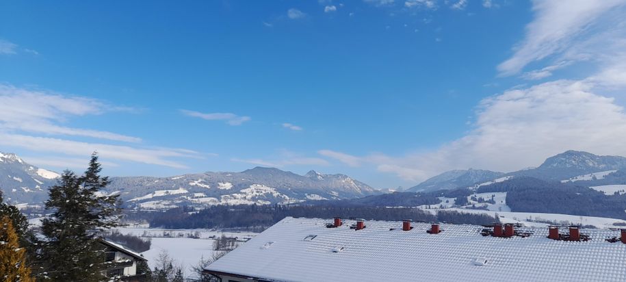Aussicht vom Balkon im Winter