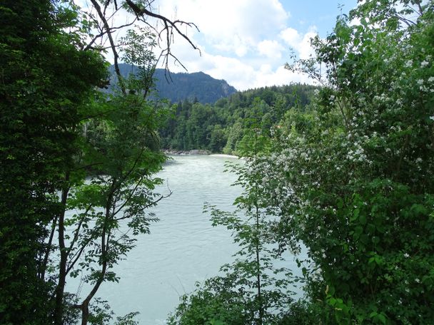 Blick auf den Lech vom Faulenbachgäßchen aus