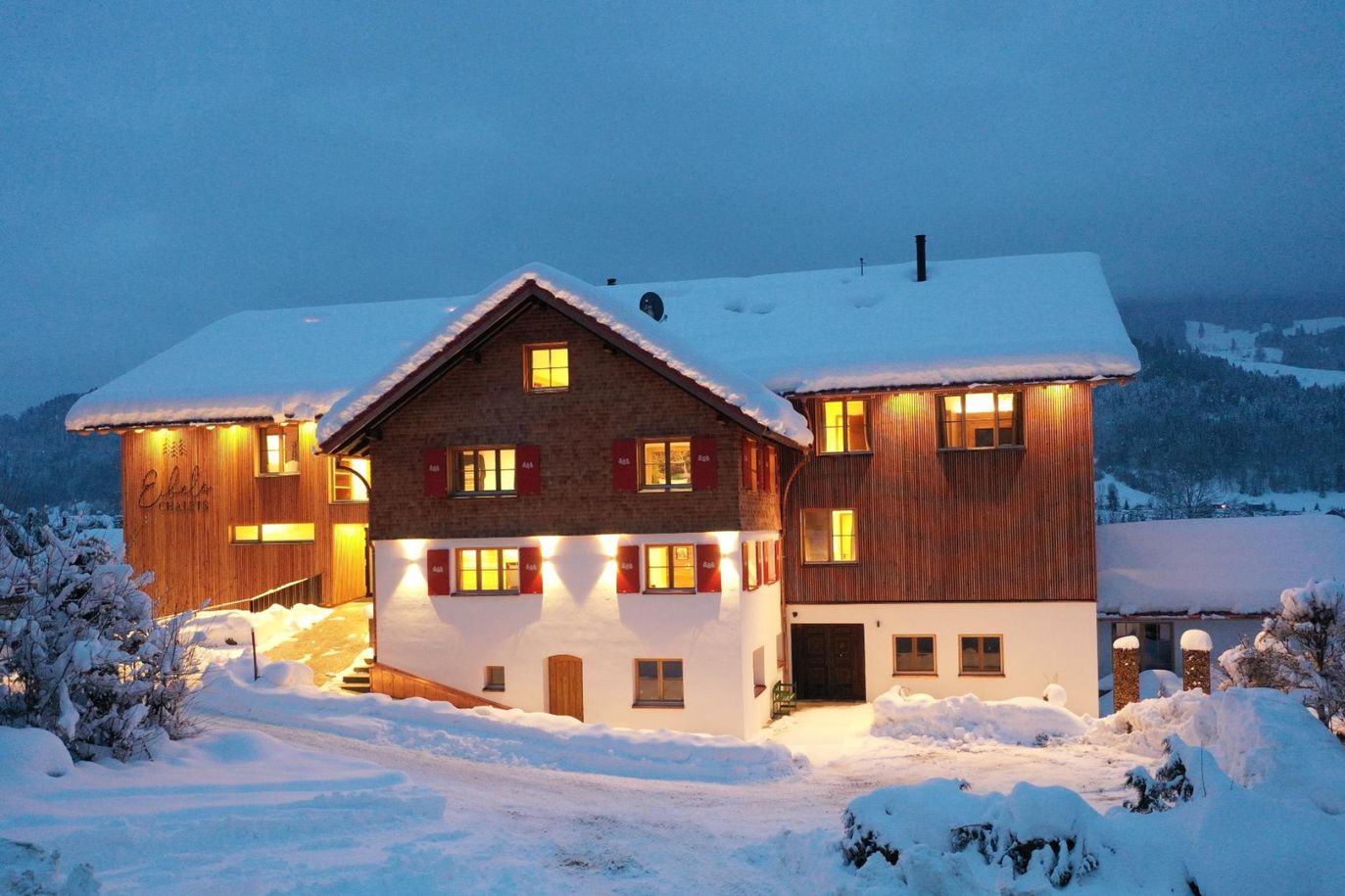 Hausansicht Testbetrieb Celia im Winter