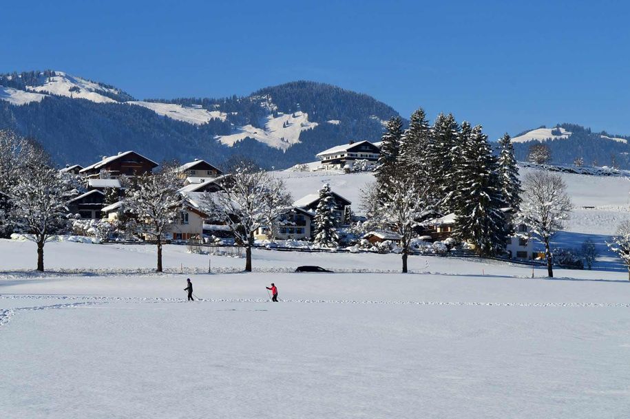 Loipe hinterm Haus