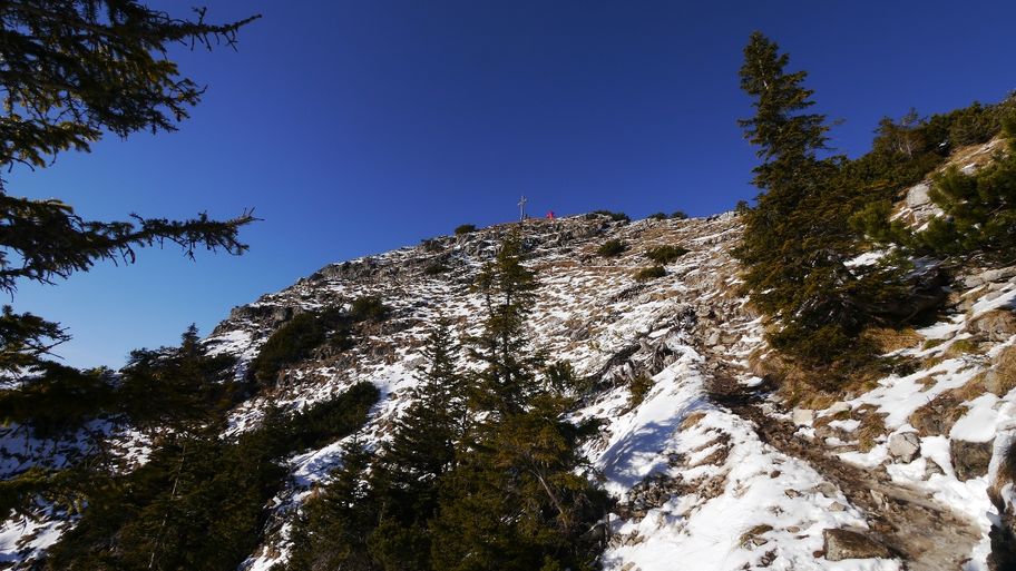 Am Gipfel des Einstein im Winter