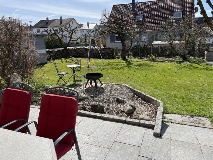 garden with barbeque