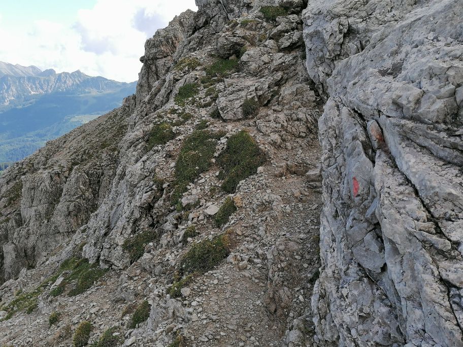 Letzter Abschnitt bis zum Gipfelkreuz ohne Drahtseilsicherung