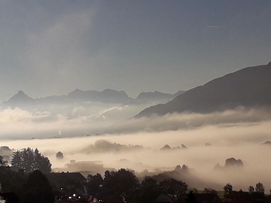 Blick vom Balkon auf die Zugspitze