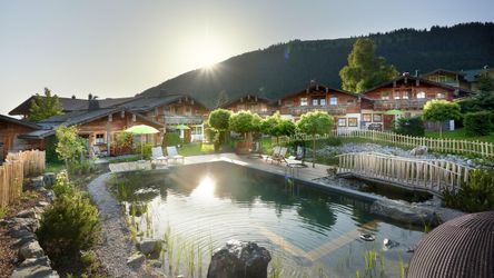Chalet große Ansicht, Sonne Pool, Teich Chalets