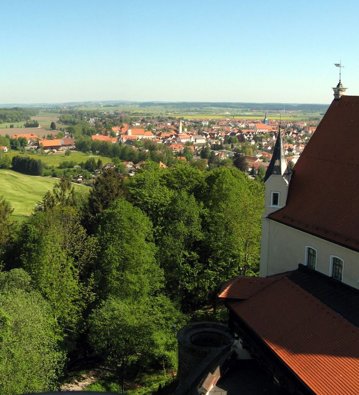 Der Ausblick vom Burgfried der Mindelburg