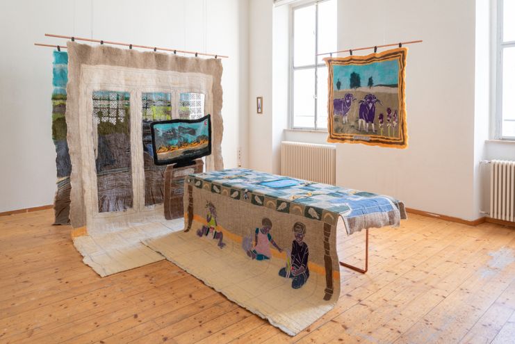 Pierre-Yves Delannoy, Pendant que les champs brûlent (Installationsansicht), 2025