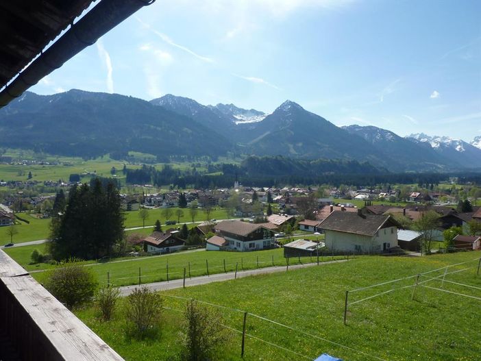 Aussicht vom Balkon auf das Rubi- und Nebelhorn