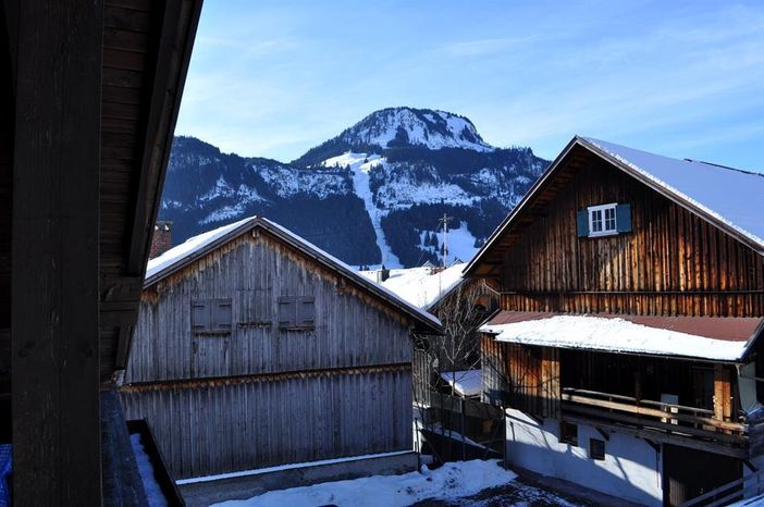 Ausblick vom Balkon im Winter