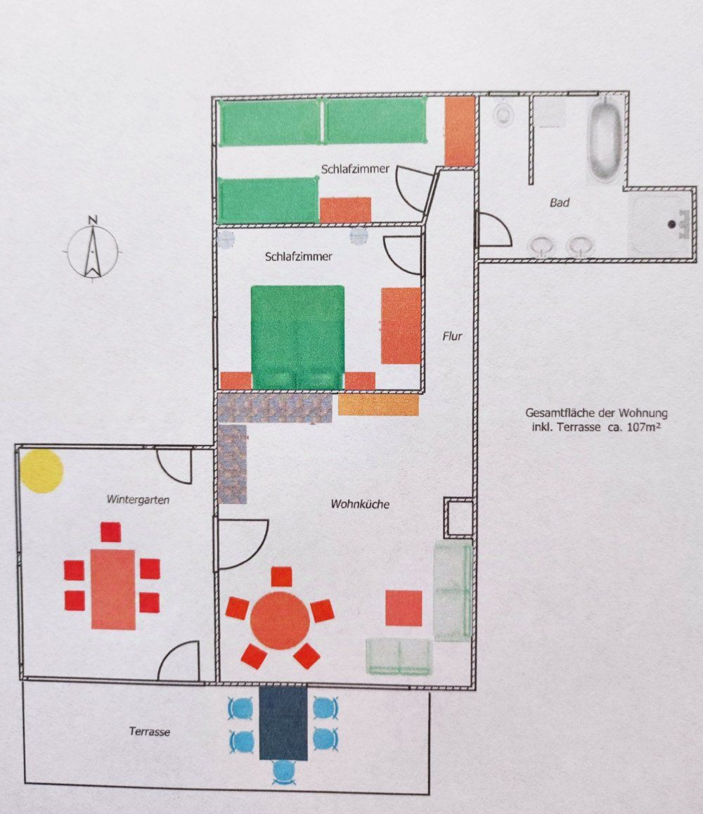Grundriss der Wohnung