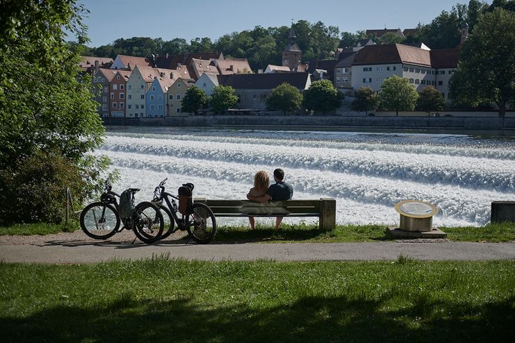 Aussicht am Lechwehr in Landsberg am Lech