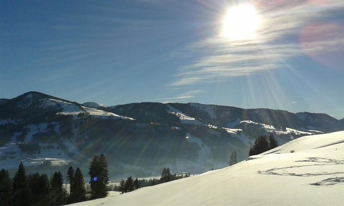 Schneeschuhtour direkt vom Haus weg