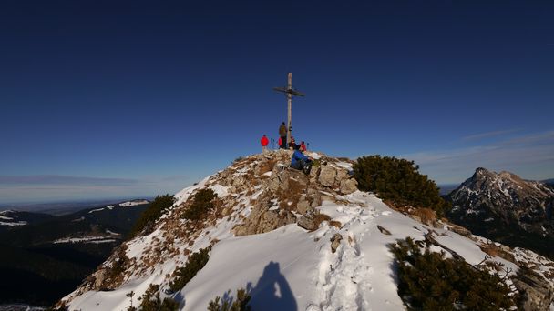 Am Gipfel des Einstein im Winter